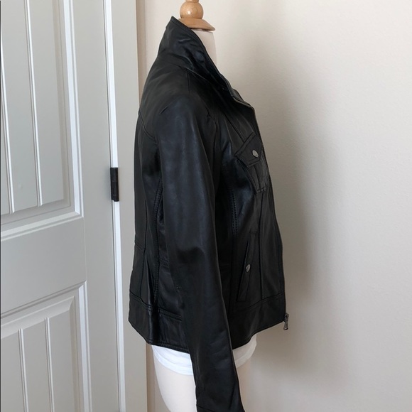 Guess Los Angeles NWT black leather jacket medium